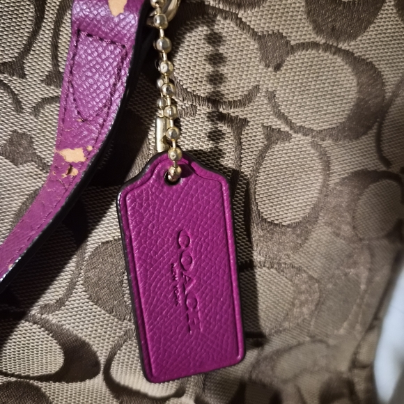 Coach Signature Brown and Pink Tote Bag - Picture 5 of 6